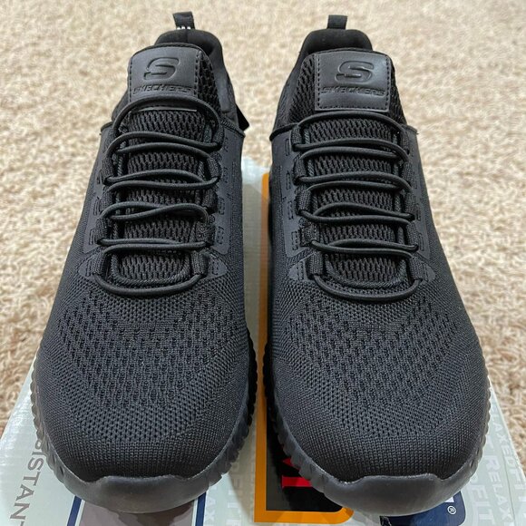 Skechers Men’s Relaxed Fit Cessnock Slip Resistant Work Shoes Black Size 8 (New) - Picture 9 of 16